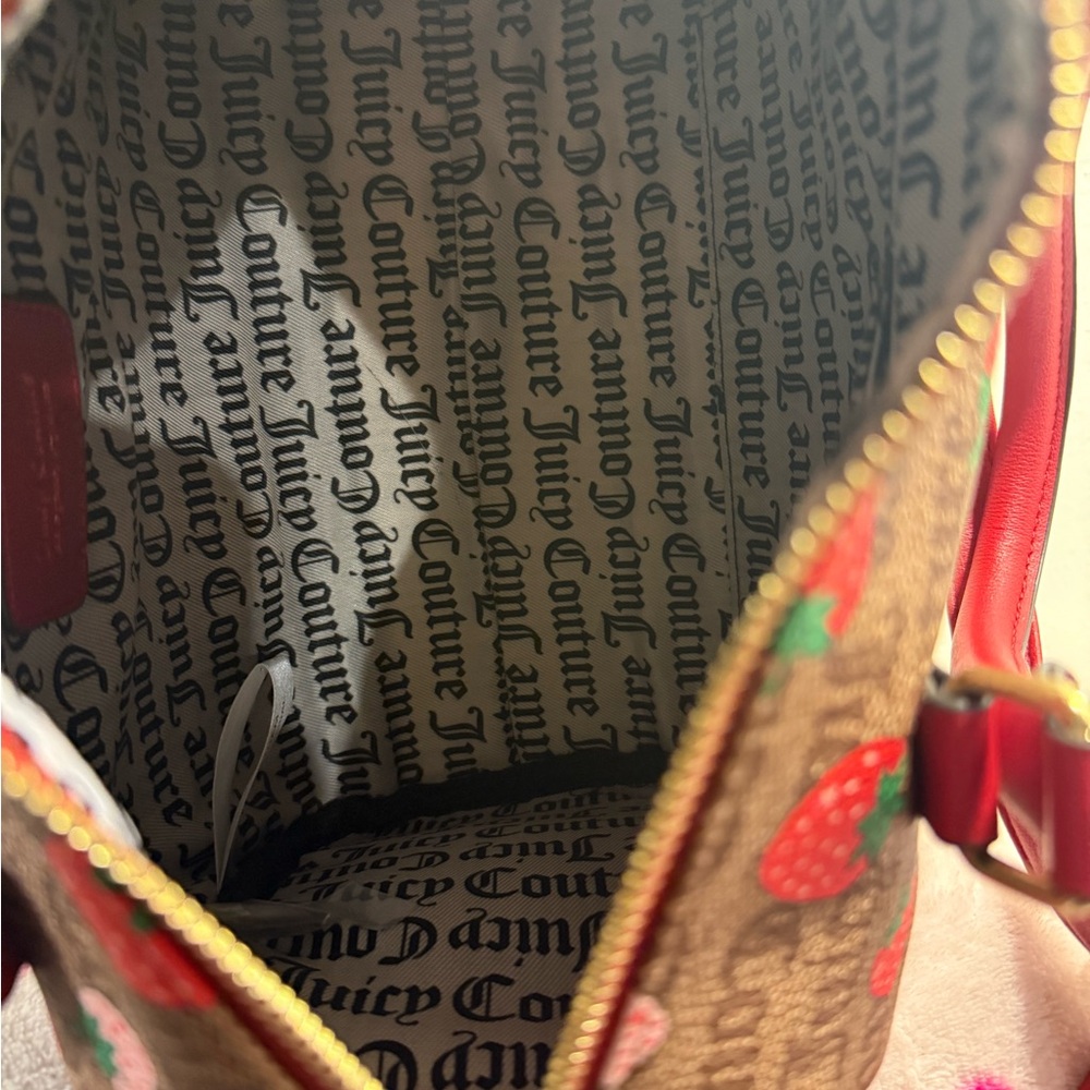 Juicy Couture Red and brown strawberries Satchel NWT - Picture 10 of 10